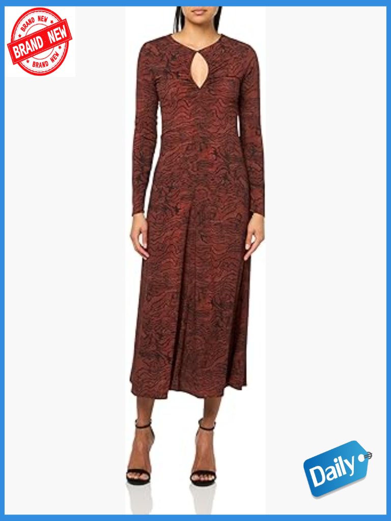 Long Sleeve Woven Dress With Zipper Closure